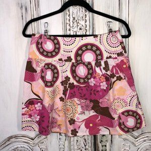 Y2K Floral Gathered Mini Skirt Size 1